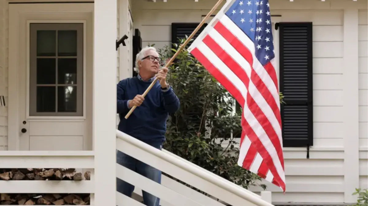 outdoor american flags