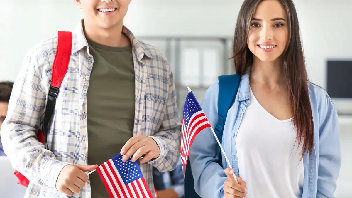 hand sewn american flags