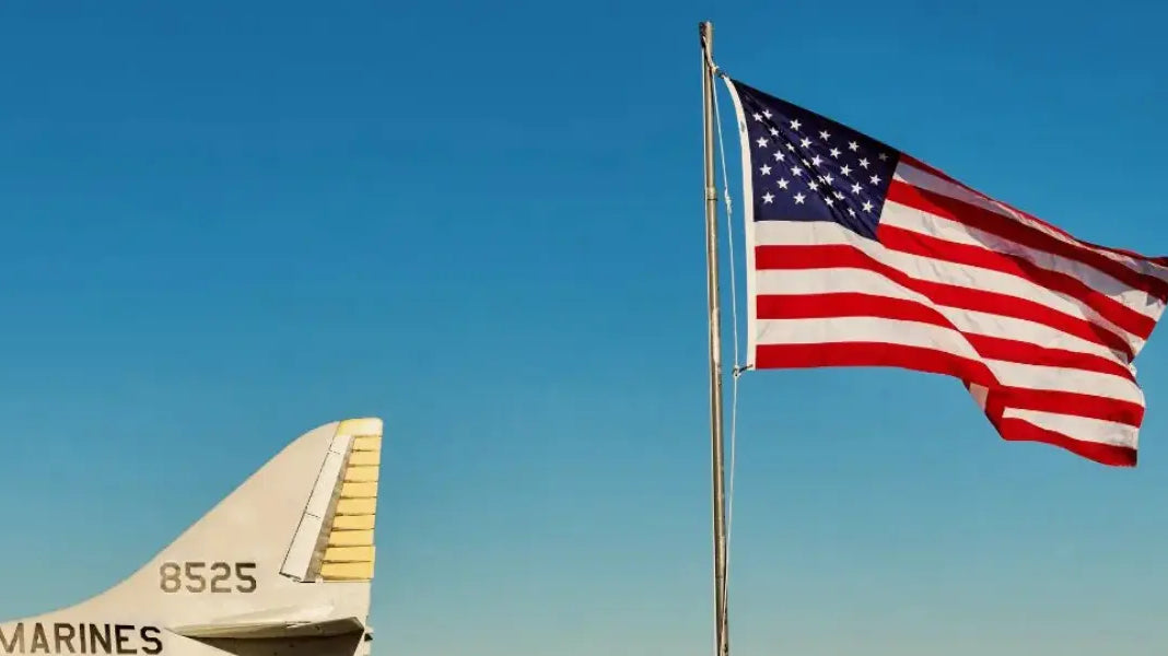 Embroidered American flag showing detailed stitching on stars and stripes for a high-quality finish.