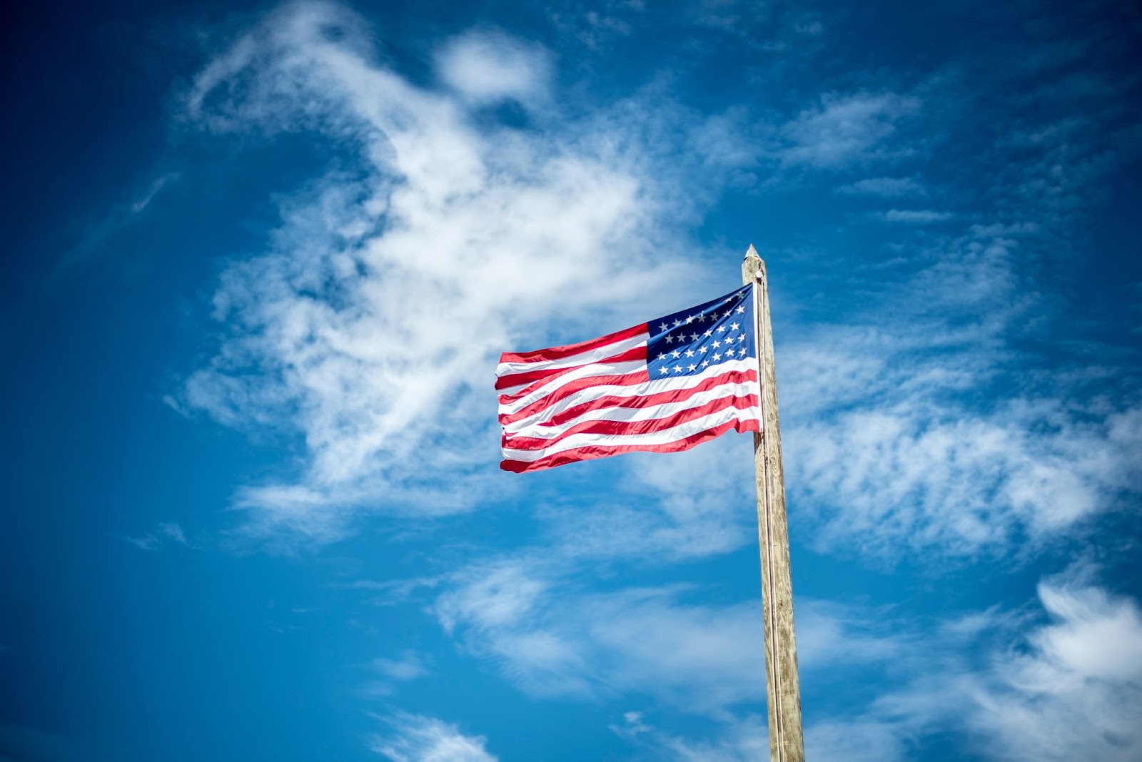 Us flag with shop red stripe