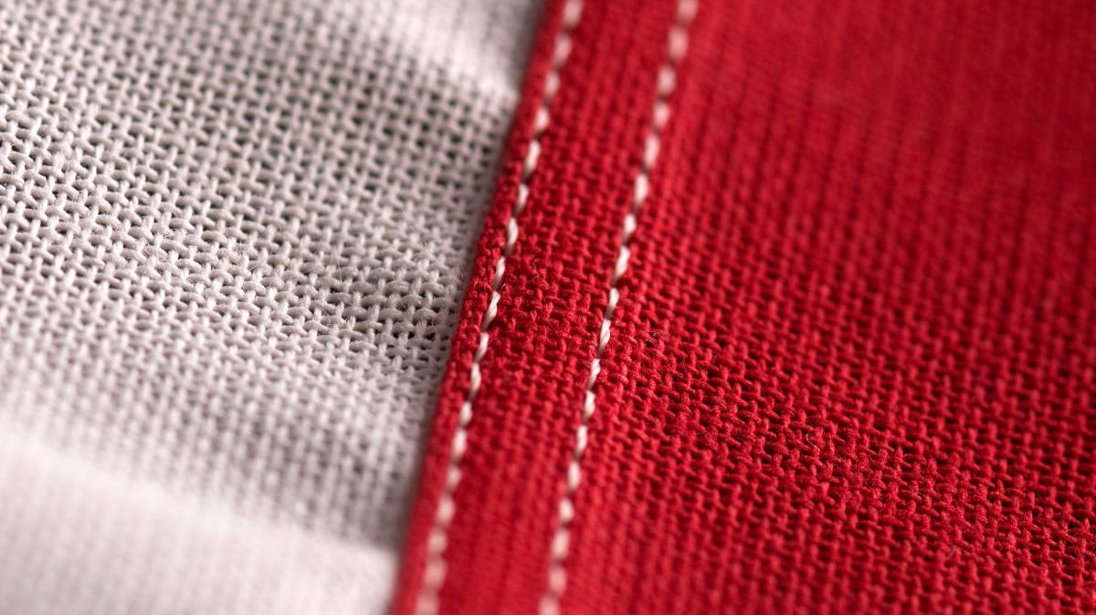 hand-stitched American flag