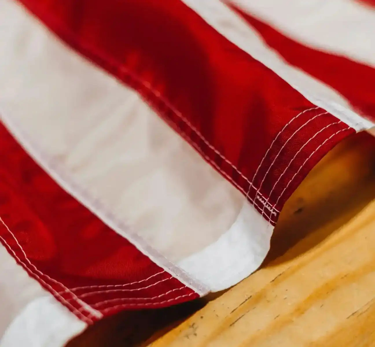 American Flag Close-Up Displaying Detailed Stars & Stripes