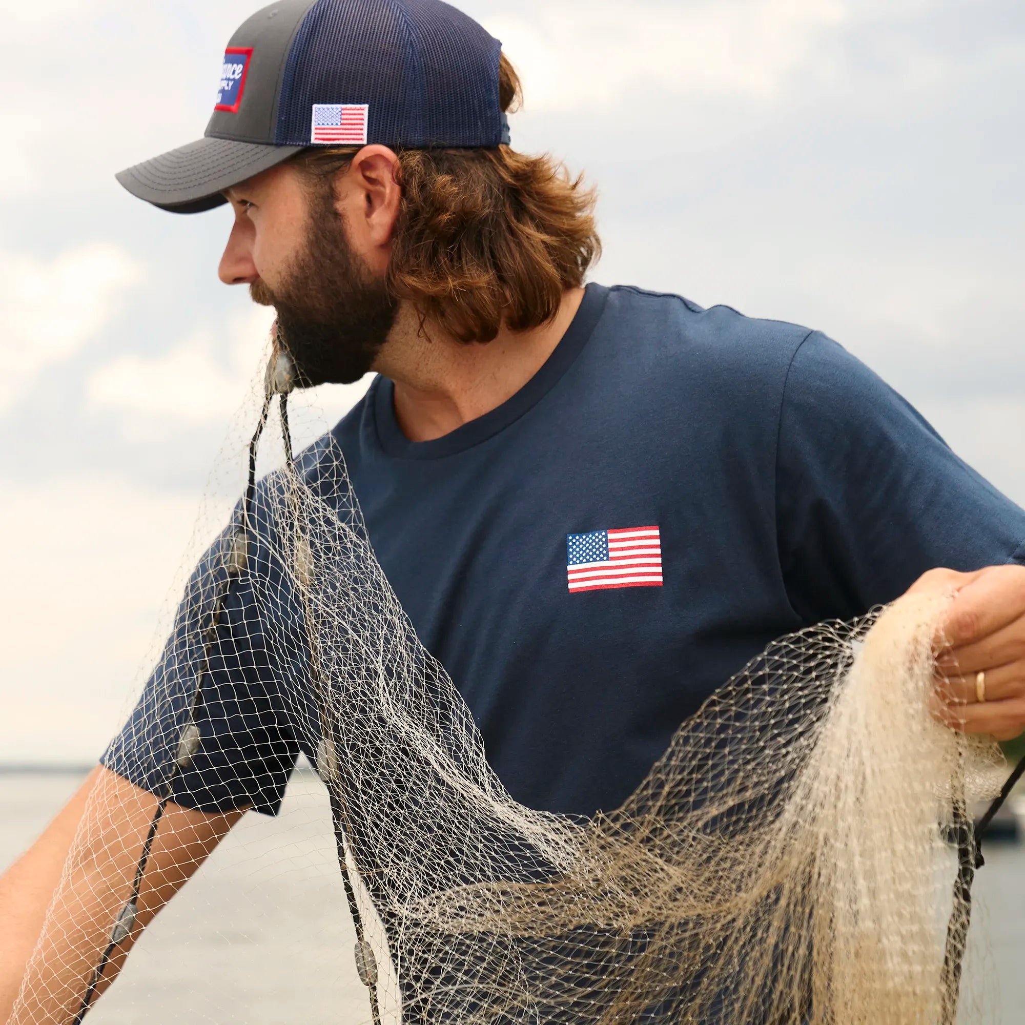 American made navy tee