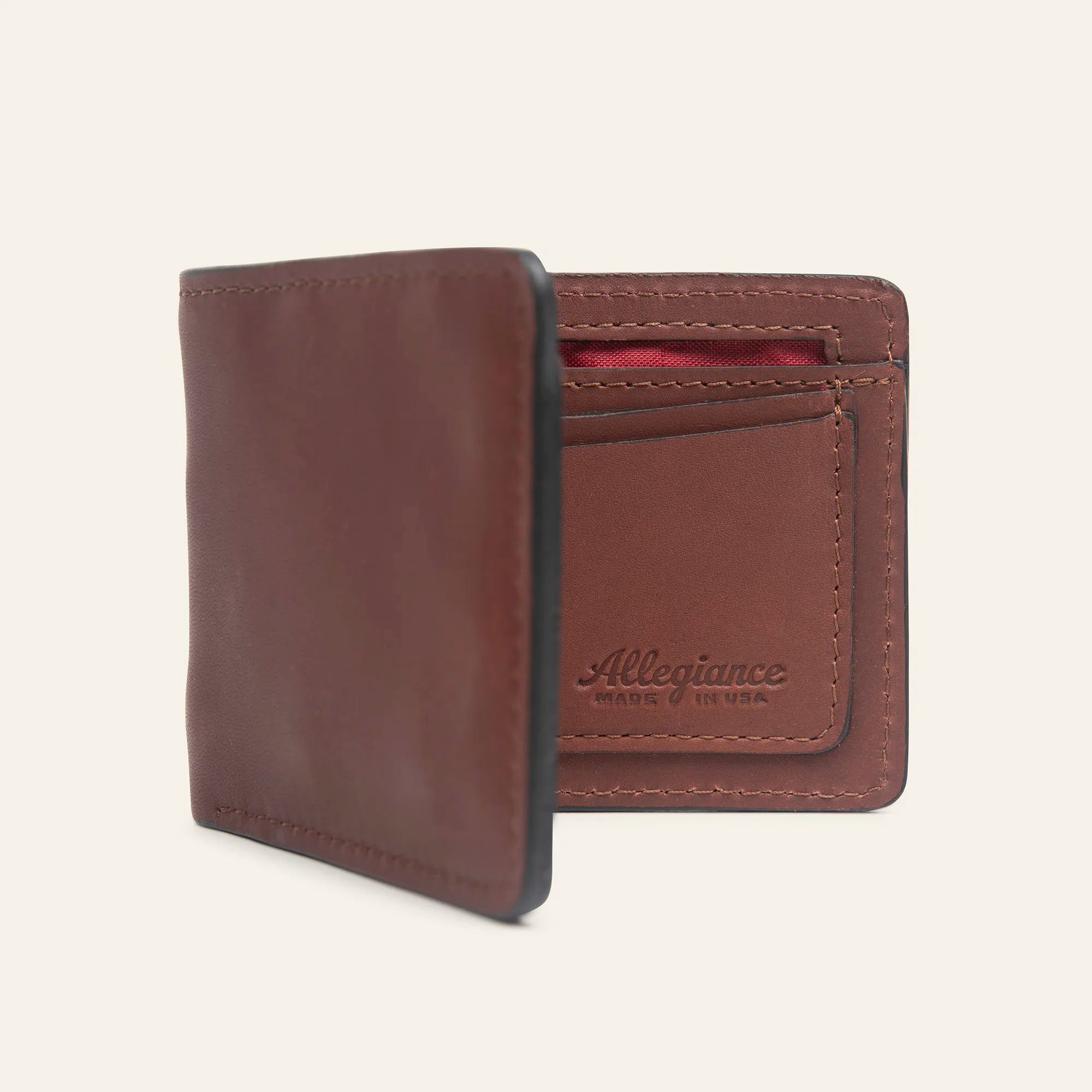 made in USA leather wallet