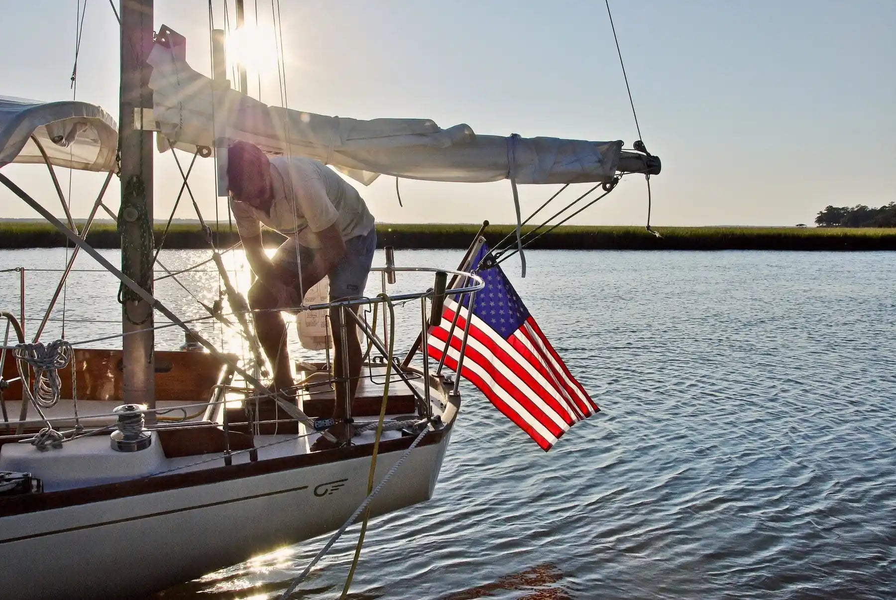 wooden flag pole