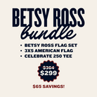Promotional graphic for Betsy Ross bundle with product list and price savings on a beige background.