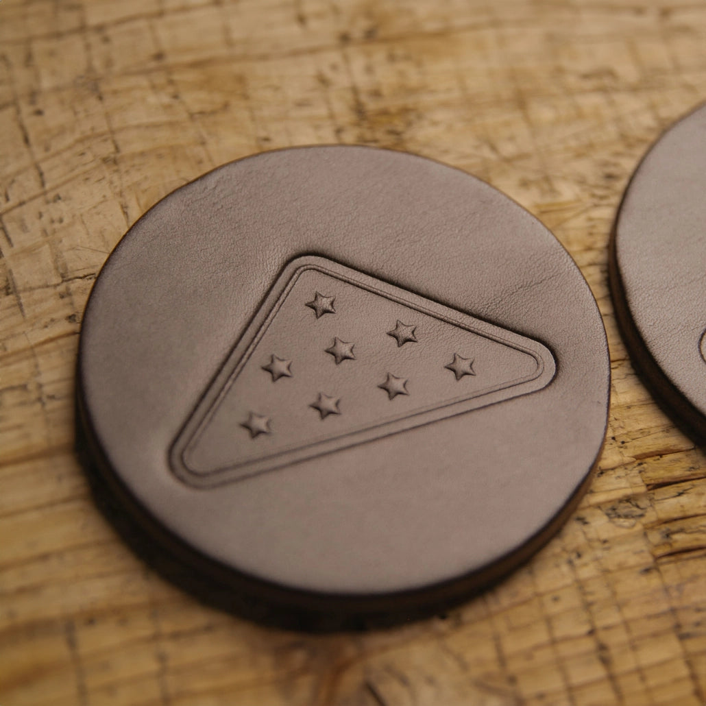 American made leather coasters